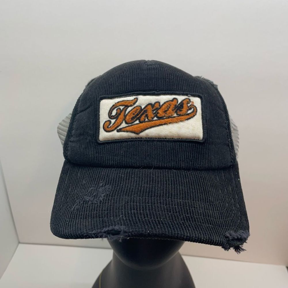 Texas Trucker Distressed Cap Hat Adult Snapback Black Poly Cotton NEW